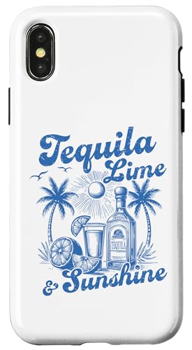 Tequila Lime & Sunshine Retro Beach Bar Trinkparty Vibes Hülle für iPhone X/XS von Aloha Hawaii Hawaiian Island Vacation Beach Lover