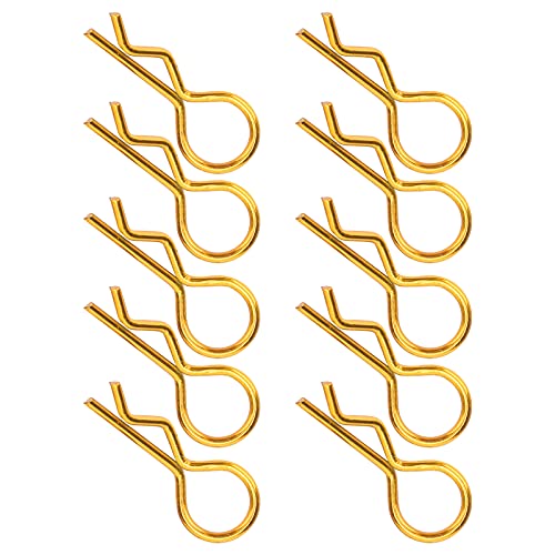 10pcs Metall RC Shell Clips Pins für 1/5 1/6 /8/10 RC -Auto, Leicht und Einfach zu Installieren (GOLD) von Alomejor