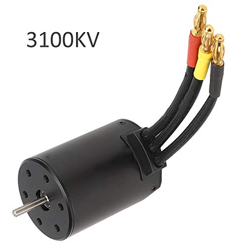 3650 Bürstenloser High Drehmoment RC -Auto Motor für HSP 1/8 1/10, Effiziente Energieumwandlung für Rennliebhaber, Schwarz (3100KV) von Alomejor