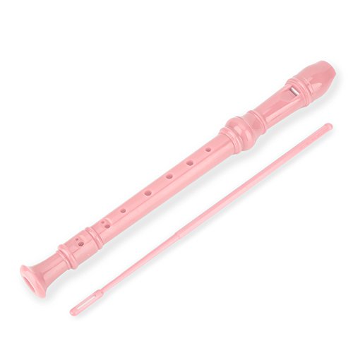 8 Löcher High Pitch Sopran Blockflöte Flöte ABS Instrumente Schilfrohr Kinder(Rosa) von Alomejor