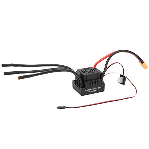 80A Wasserdichte Bürstenlose ESC Effizient für 1/8 RC -Auto Hohe Leistung für Enthusiasten Schwarz 1 X ESC X -Handbuch (XT60) von Alomejor