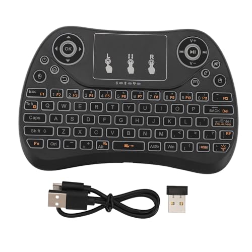 Alomejor Mini-Funktastatur, Touchpad-Kombination, ABS, Wiederaufladbar, Tragbare Fernbedienung, Tastatur für TV, PC, Laptop, Lange Akkulaufzeit von Alomejor