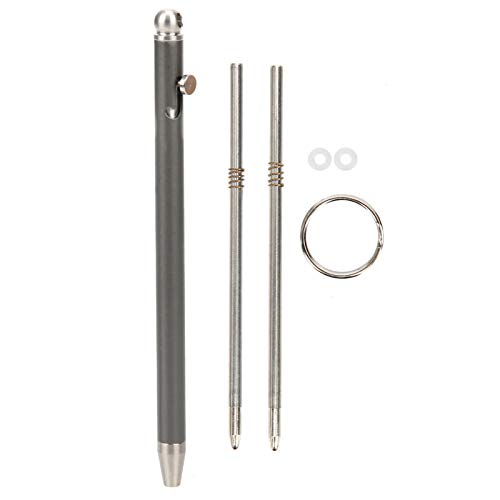 Alomejor Mini-Kugelschreiber, Tragbarer EDC-Schlüsselanhänger aus Reinem Titan, Signaturstift-Schreibgerät(grau) von Alomejor