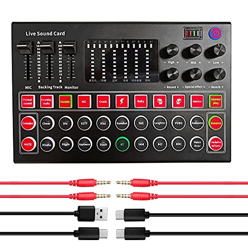 Alomejor Voice Mixer Externe USB -Soundkarte, Soundkarte Live Voice Mixer Multiple Effects Sound Card, M9 -Schnittstelle Externer USB -Soundkartenmixer Alomejor Voice Mixer Externe USB -Soundkarte, Soundkarte Live Voice Mixer Multiple Effects Sound Card, M9 -Schnittstelle Externer USB -Soundkartenmixer von Alomejor