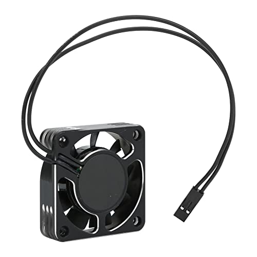 Aluminium Bürstenloser RC -Autokühlungslüfter, Hohe Geschwindigkeit 16000 U/min für 1/10 1/8 RC -Auto, Schwarzorange (schwarzes Silber) von Alomejor