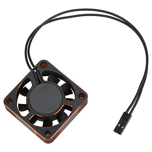 Aluminium Bürstenloser RC -Autokühlungslüfter, Hohe Geschwindigkeit 16000 U/min für 1/10 1/8 RC -Auto, Schwarzorange (schwarzorange) von Alomejor