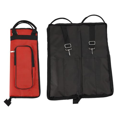 Drum Stick Hülle, Tragbare Drumstick -Tasche mit Verbesserter Innerer Tasche und Zusätzliche Außentasche für Drum Set Hammer von Alomejor