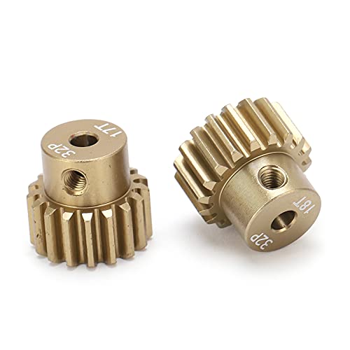 Exquisites Motor -Zahnradkit für 1/10 RC -Modell Auto, Langzeit 32p Rollen Tandwiel Set aus Aluminiumlegierung (17-18T) von Alomejor