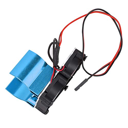 Hochthermische Leitfähigkeit RC Aluminiumlegierung Kühlkörper für 1/10 RC -Modellauto, Blaue, Duale Lüfterstruktur für Alle Marken (BLUE) von Alomejor