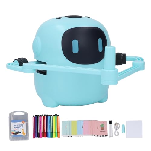 Interaktiver Zeichnungsroboter, Lernendes Lernspielzeug für mit Sprachinteraktion, Alter 5 -Roboter, 100 Word -Karten und Farbstifte, Montessori Lernspielzeug (Blue) von Alomejor