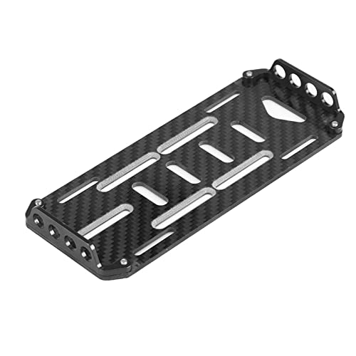 Langlebige Aluminiumlegierung Carbonfaser -Batterie - Platte Feine Arbeitskunstschutz für Axiales SCX10 CC01 D90 1/10 RC Auto, Umweltfreundlich (Black) von Alomejor