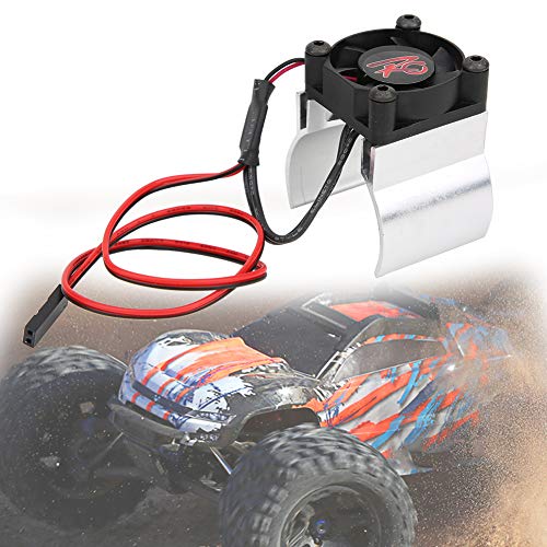 Legierung Aluminium 540/545/550 Motorkühlkörper mit Einzelkühlventilator für 1/10 RC -Hobby -Modellauto, Rot, Hohe Thermische Leitfähigkeit, Geeignet für WltoyShimoto (SILVER) von Alomejor