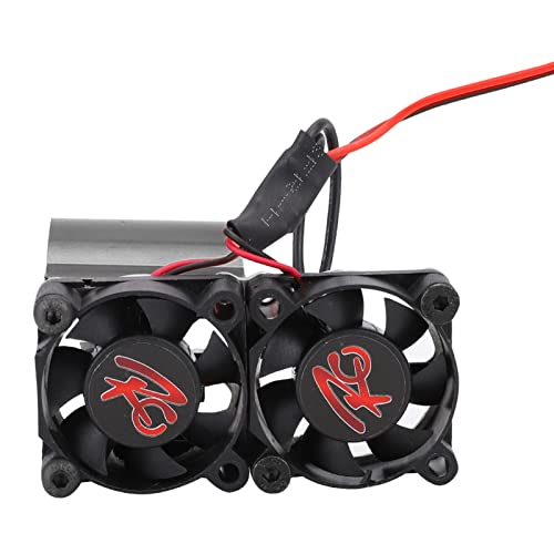 RC Aluminiumlegierungsmotor -Kühlflansch mit Doppelventilatoren für HPIHspaxial 1/10 RC -Auto, Hoher Effizienzkühler für Enthusiasten, Rot (BLACK) von Alomejor