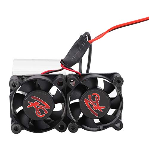 RC Aluminiumlegierungsmotor -Kühlflansch mit Doppelventilatoren für HPIHspaxial 1/10 RC -Auto, Hoher Effizienzkühler für Enthusiasten, Rot (SILVER) von Alomejor