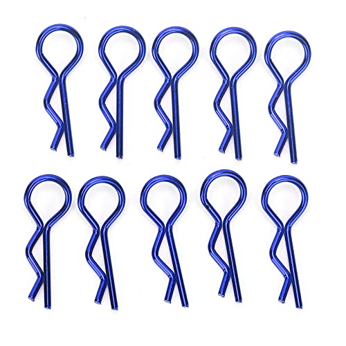 RC -Autoschalen -Clips Set, aus Hochwertigem Metall, Haarnadeldesign, Einfach zu Bedienen, Kompatibel für 1/5 1/6 /8/10 RC Auto (BLUE) von Alomejor
