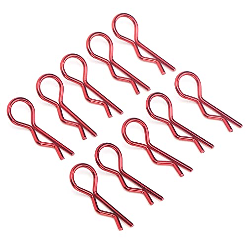 RC -Autoschalen -Clips Set, aus Hochwertigem Metall, Haarnadeldesign, Einfach zu Bedienen, Kompatibel für 1/5 1/6 /8/10 RC Auto (Rot) von Alomejor