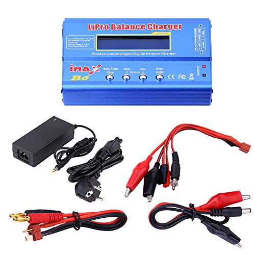 RC Balanced Charger Discharge 3 Types 80W 1-6S Lipo Mini RC Drohnen Ladegerät Battery + 15V 6A Adapter Verformungsmodell Verformungsmodell von Alomejor