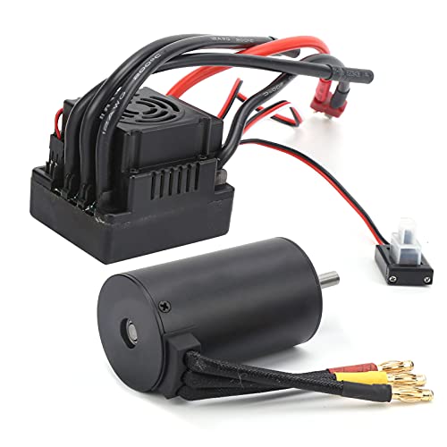 Alomejor RC Brushless Motor Wasserdichter 3660 3300KV 4 Pole Brushless Motor mit 80A ESC Combo Set für 1/8 RC Car RC Automodellzubehör von Alomejor
