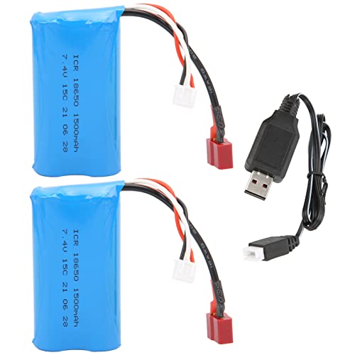 RC Lipo Akku 7,4V 1500mAh 15C RC Auto Boot Lithium Akku mit Ladekabel RC -Automodellzubehör von Alomejor