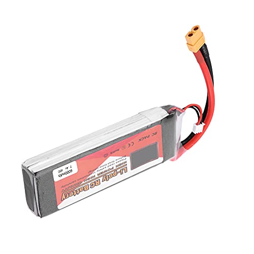RC Lipo -Batterie 5000mah 4500mah Lange Zykluslebensdauer mit Stecker für RC -Auto Flugzeug Bootsliebhaber (7,4 V 6000mah 45c XT60) von Alomejor