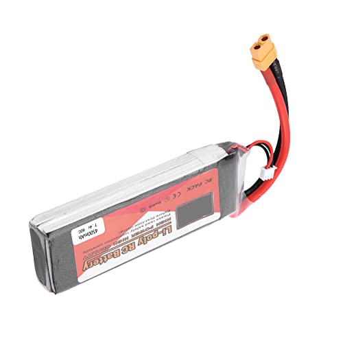 RC Lipo -Batterie 5000mah 4500mah Lange Zykluslebensdauer mit Stecker für RC -Auto Flugzeug Bootsliebhaber (7.4V 4500mah 60c XT60) von Alomejor