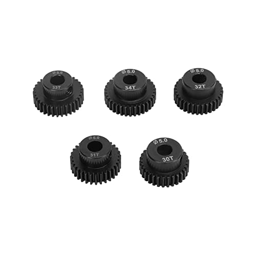 RC -Ritzelgetriebe Hohe Härte 48dp 5,0 Mm Niedriges Rauschen RC -Zubehör für 1:10 Auto, CR Mo Alloy Steel Black 5 PCs 30T 32T 32T 33T 34T für 1/10 Fernbedienungssteuermodell Carentus RC -Ritzelgetriebe Hohe Härte 48dp 5,0 Mm Niedriges Rauschen RC -Zubehör für 1:10 Auto, CR Mo Alloy Steel Black 5 PCs 30T 32T 32T 33T 34T für 1/10 Fernbedienungssteuermodell Carentus von Alomejor