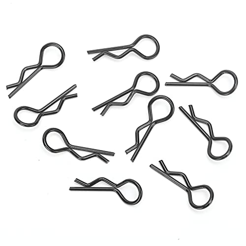 Rshape Metall -Körperklammern für RC -Autoschale, Langlastend und Korrosionsbeständig, Geeignet für Verschiedene RC Automodelle, 10 Packung von 10 (BLACK) von Alomejor