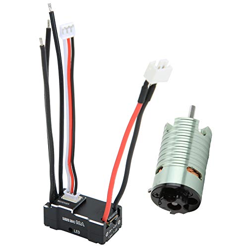Titanfarbe 7500KV Bürstenloser Motor 18A Black ESC RC Ersatzzubehör für 1/24 1/28/32 RC -Auto, CNC Verarbeitet (Grün 5500KV) von Alomejor