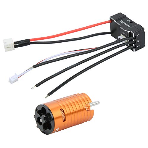 Titanfarbe 7500KV Bürstenloser Motor 18A Black ESC RC Ersatzzubehör für 1/24 1/28/32 RC -Auto, CNC Verarbeitet (Orange 9500KV) von Alomejor