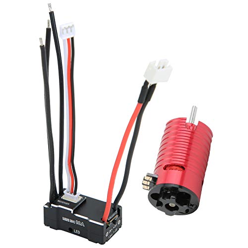 Titanfarbe 7500KV Bürstenloser Motor 18A Black ESC RC Ersatzzubehör für 1/24 1/28/32 RC -Auto, CNC Verarbeitet (Rot 3500KV) von Alomejor