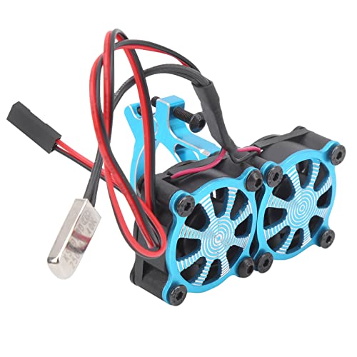 Wärmebereich der Doppelten Kühlung für das RC-Auto, 5-10 V-Spannung, Thermosensor für die Motorkühlung, Geeignete Serie, 1-teiliges Aluminiumlegierung Material RC Motorbegeisterte] (BLUE) von Alomejor