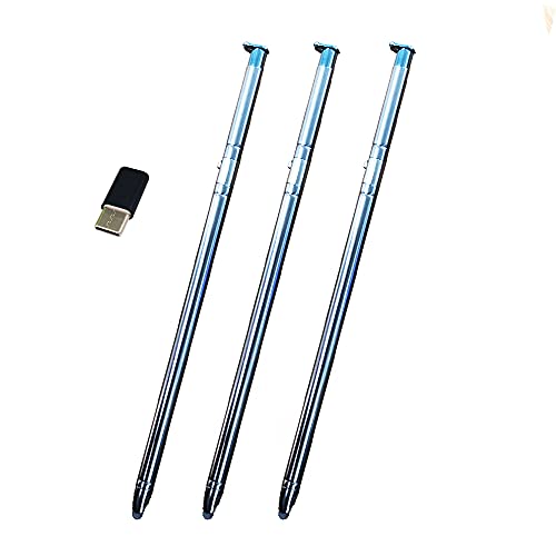 Ersatz-Eingabestift für LG Stylo 6 Stylus 6 Q730AM Q730VS Q730MS Q730PS Q730CS Q730MA LCD-Touchpen + Typ-C-Adapter, Hellblau, 3 Stück von Alovexiong