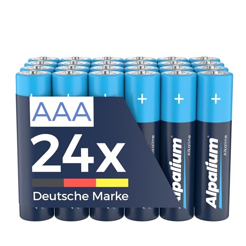 ALPALIUM AAA Batterien 24 Stück Alkaline Vorratspack - leistungsstark und langlebig - z.B. für Lichterketten, Computerzubehör, Taschenlampen und mehr, LR03 1,5V von Alpalium