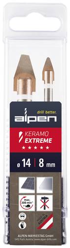 Alpen Keramo extreme ATM2 0000300002100 Glas- und Fliesenbohrer-Set 10mm 1/4  (6.3 mm), Zylindersc von Alpen