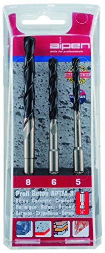 alpen Hartmetall-Betonbohrer Profi Beton, 1/4 Zoll Sechskant-Schaft, 1 x durchmesser 5, 6, 8 mm als 3-teiliger Satz in der Kunststoffkassette, 101803100 alpen Hartmetall-Betonbohrer Profi Beton, 1/4 Zoll Sechskant-Schaft, 1 x durchmesser 5, 6, 8 mm als 3-teiliger Satz in der Kunststoffkassette, 101803100 von Alpen