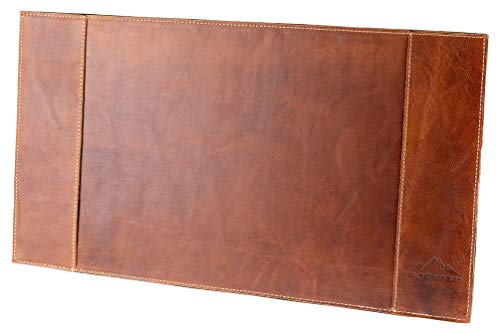Alpenleder Schreibtischunterlage - PIEMONT (Handgefertigt) - Nachhaltiges Bio-Leder aus regionaler Landwirtschaft | Schreibtischunterlage leder *Fair Produziert* (52x29cm, Cognac) von Alpenleder