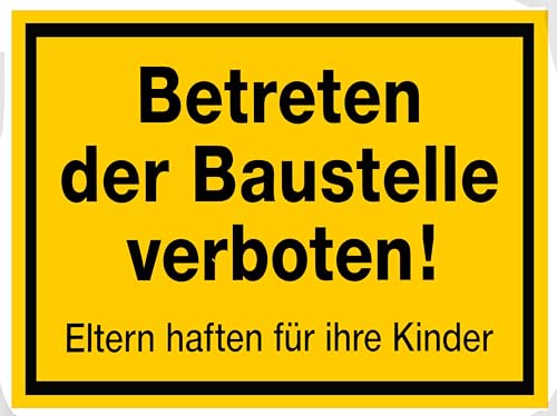 Betreten der Baustelle verboten, gelb-schwarz von Alpertec
