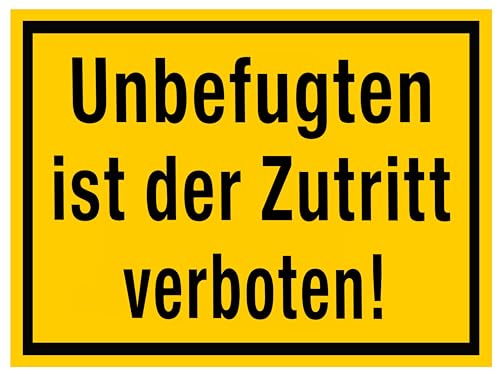 Unbefug. ist der Zutritt verboten, gelb-schwarz von Alpertec