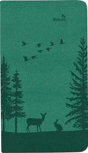 Alpha Edition - Taschenkalender Nature Line Forest, 9x15,6cm, Taschenplaner mit 128 Seiten, Notizbereich, Adressteil, Mondphasen, Monatsübersicht und internationales Kalendarium von Alpha Edition