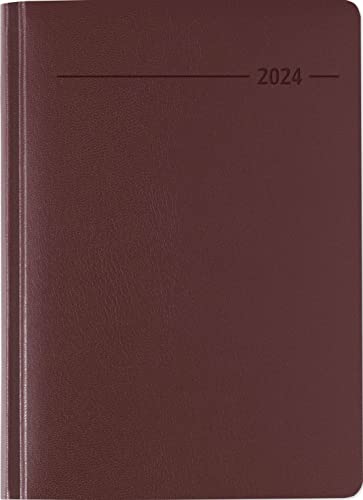 Buchkalender Balacron rot 2024 - Büro-Kalender A5 - Cheftimer - 1 Tag 1 Seite - 416 Seiten - Balacron-Einband - Alpha Edition von Alpha Edition