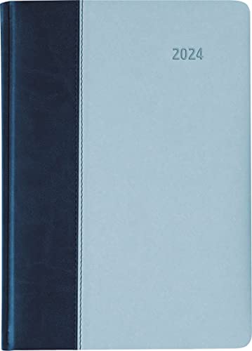 Buchkalender Premium Air blau-azur 2024 - Büro-Kalender A5 - Cheftimer - 1 Tag 1 Seite - 416 Seiten - Tucson-Einband - Alpha Edition von Alpha Edition