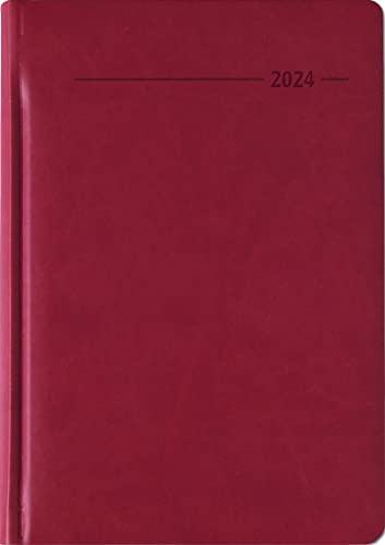 Buchkalender Tucson rot 2024 - Büro-Kalender A5 - Cheftimer - 1 Tag 1 Seite - 416 Seiten - Tucson-Einband - Alpha Edition von Alpha Edition