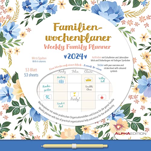 Familien Wochenkalender Flowers 2024 - Familien-Timer - Termin-Planer - Kinder-Kalender - Familien-Kalender - 30,5x30,5 Familien Wochenkalender Flowers 2024 - Familien-Timer - Termin-Planer - Kinder-Kalender - Familien-Kalender - 30,5x30,5 von Alpha Edition