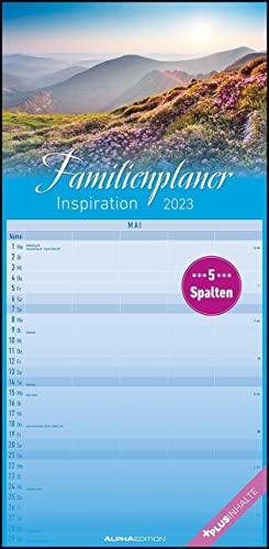 Familienplaner Inspiration 2023 - Familien-Timer 22x45 cm - mit Ferienterminen - 5 Spalten - Wand-Planer - mit vielen Zusatzinformationen - Alpha Edition Familienplaner Inspiration 2023 - Familien-Timer 22x45 cm - mit Ferienterminen - 5 Spalten - Wand-Planer - mit vielen Zusatzinformationen - Alpha Edition von Alpha Edition