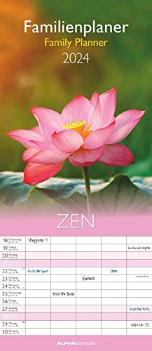 Familienplaner Zen 2024 - Familien-Timer 19,5x45 cm - 5 Spalten - Wand-Planer - viel Platz für Eintragungen - Familienkalender - Alpha Edition von Alpha Edition