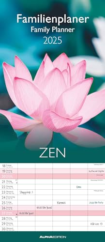 Familienplaner Zen 2025 - Familien-Timer 19,5x45 cm - 5 Spalten - Wand-Planer - viel Platz für Eintragungen - Familienkalender - Alpha Edition von Alpha Edition