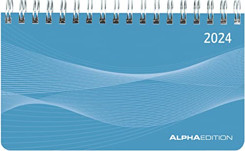 Querkalender Mini PP-Einband blau 2024 - Tisch-Kalender - Büro-Planer 15,6x9 cm - 1 Woche 2 Seiten - Ringbindung - Alpha Edition Querkalender Mini PP-Einband blau 2024 - Tisch-Kalender - Büro-Planer 15,6x9 cm - 1 Woche 2 Seiten - Ringbindung - Alpha Edition von Alpha Edition