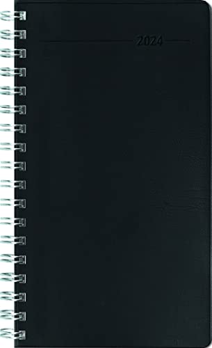 Slimtimer Ringbuch PVC schwarz 2024 - Taschen-Kalender 9x15,6 cm - Ringbindung - fester PVC-Einband - Weekly - 128 Seiten - Alpha Edition von Alpha Edition