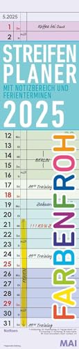 Streifenplaner Farbenfroh 2025 - Streifen-Kalender 11,3x49x5 cm - Küchenkalender - Wandplaner - Alpha Edition von Alpha Edition
