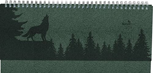 Tisch-Querkalender Nature Line Pine 2024 - Tisch-Kalender - Büro-Kalender quer 29,7x13,5 cm - 1 Woche 2 Seiten - Umwelt-Kalender - mit Hardcover von Alpha Edition